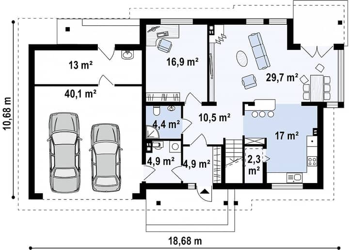 Планировка дома - первый этаж
