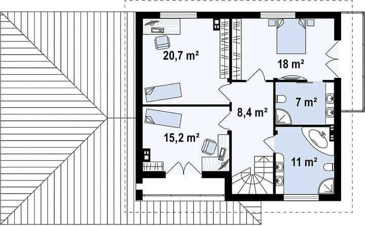 Планировка дома - второй этаж